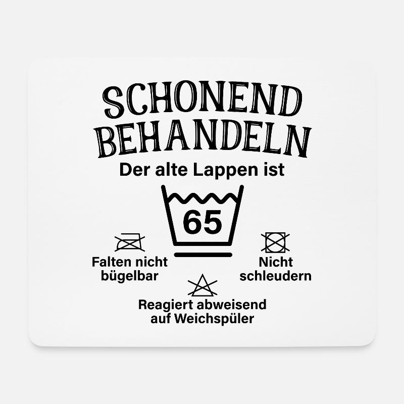 Schonend Behandeln 65 Geschenk Zum 65. Geburtstag - Mousepad (Querformat) - Weiß