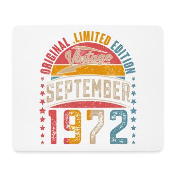 1972 September Jahrgang 50. Geburtstag Vintage - Mousepad (Querformat) - Weiß - Vorne