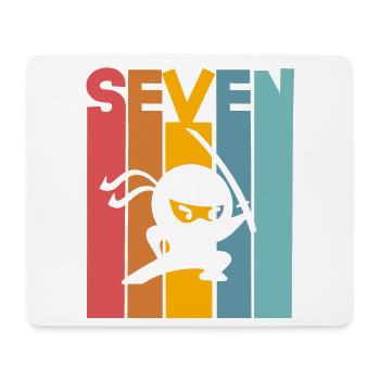 Ninja 7ème anniversaire Enfants - Tapis de souris (format paysage) - blanc - Devant