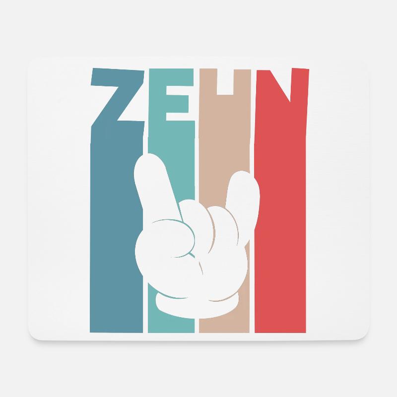 10 Jahre 10. Geburtstag Rock n Roll - Mousepad (Querformat) - Weiß