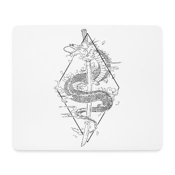 Kanji Sword Japanese Dragon Katana Japanese - Mouse Pad (horizontal) - white - Front