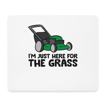 Ich bin nur wegen des Grases hier Rasenmäher - Mousepad (Querformat) - Weiß - Vorne