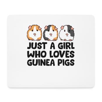 Juste une fille qui aime les cochons d’Inde - Tapis de souris (format paysage) - blanc - Devant