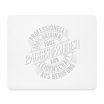Baggerfahrer - Mousepad (Querformat) - Weiß - Vorne