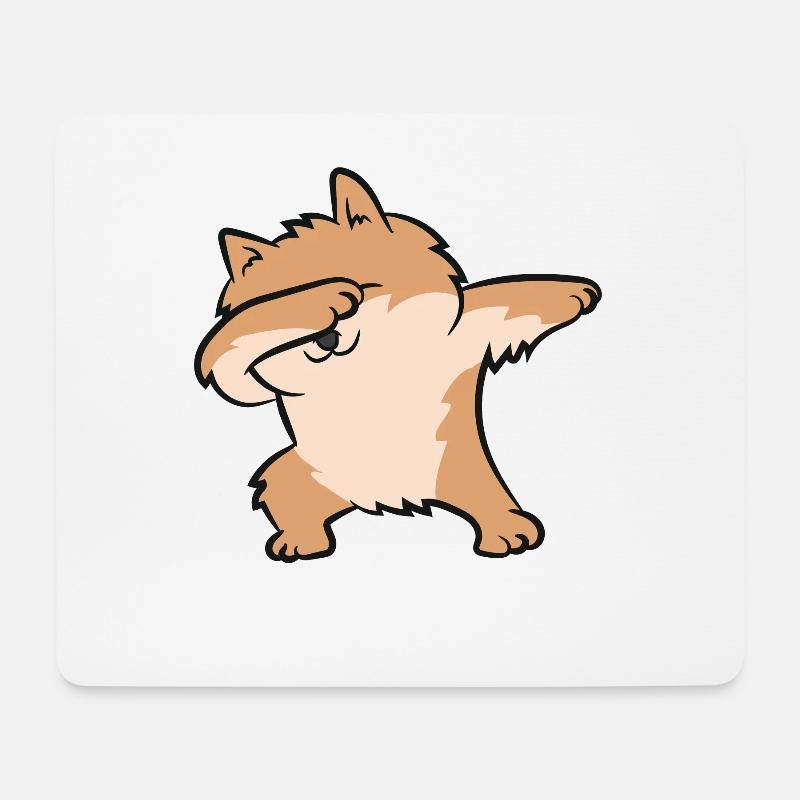 Niedlicher Pomeranian Dabbing Pomeranian - Mousepad (Querformat) - Weiß