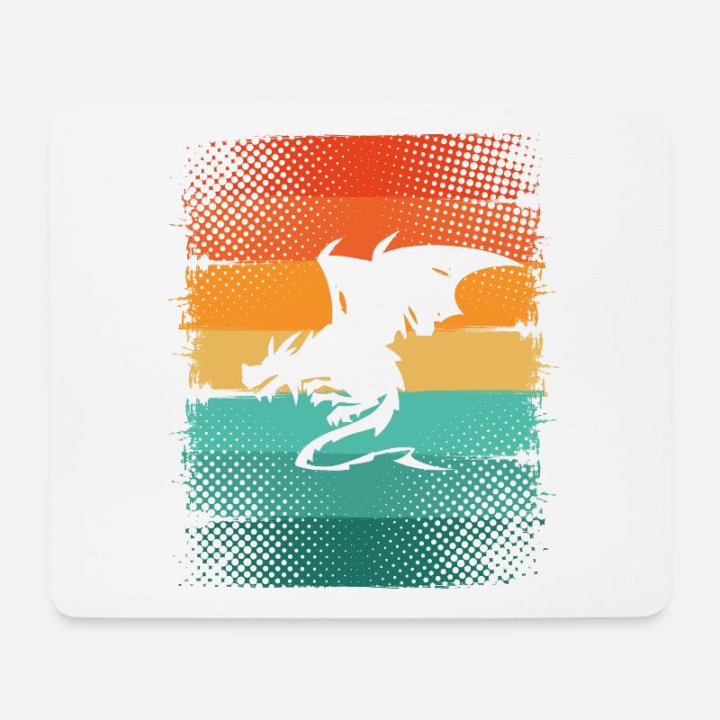 Drache - Mousepad (Querformat) - Weiß