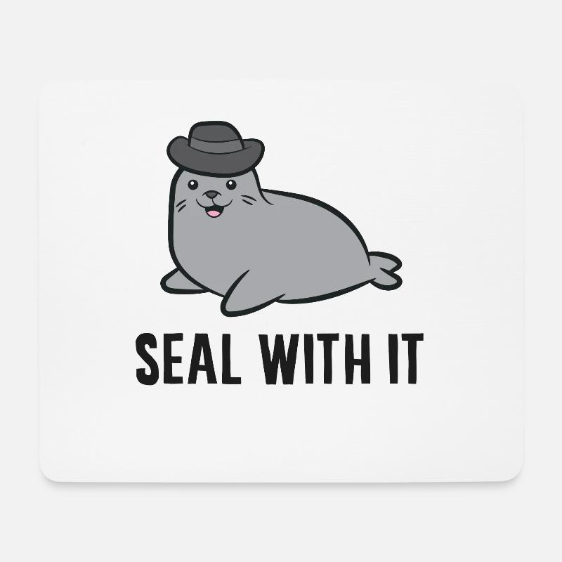 Seal With It Cute Seal - Mouse Pad (horizontal) - white