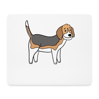Beagle - Tapis de souris (format paysage) - blanc - Devant
