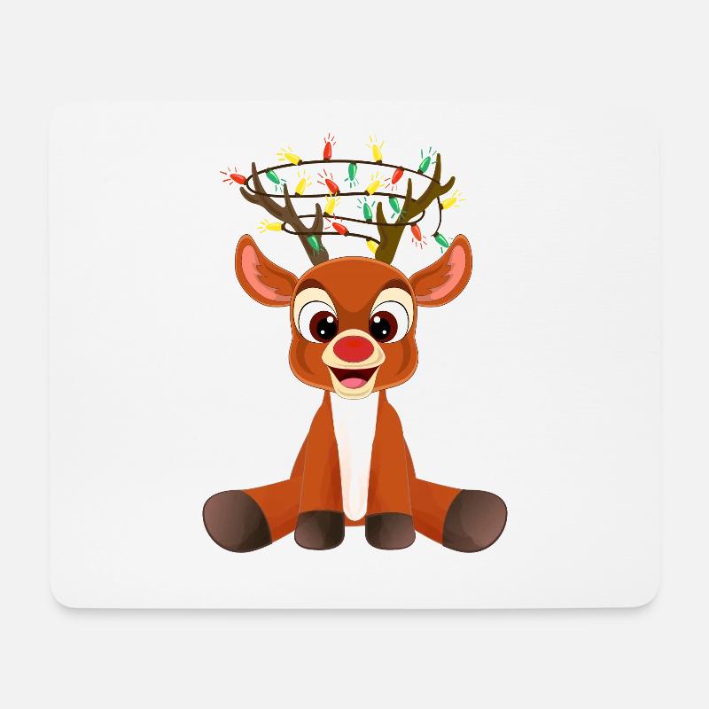 Elch Rentier Weihnachten Geschenk - Mousepad (Querformat) - Weiß