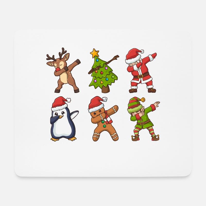 Weihnachten Santa Dabbing Elf Rentier - Mousepad (Querformat) - Weiß