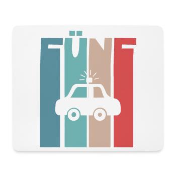 Polizeiauto 5 Jahre Kinder 5. Geburtstag Polizei - Mousepad (Querformat) - Weiß - Vorne