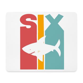 6ème anniversaire 6 ans requin - Tapis de souris (format paysage) - blanc - Devant