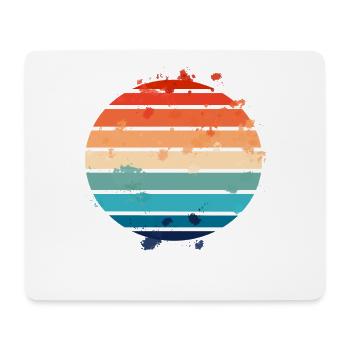Éclaboussures Rétro Coucher de Soleil - Tapis de souris (format paysage) - blanc - Devant