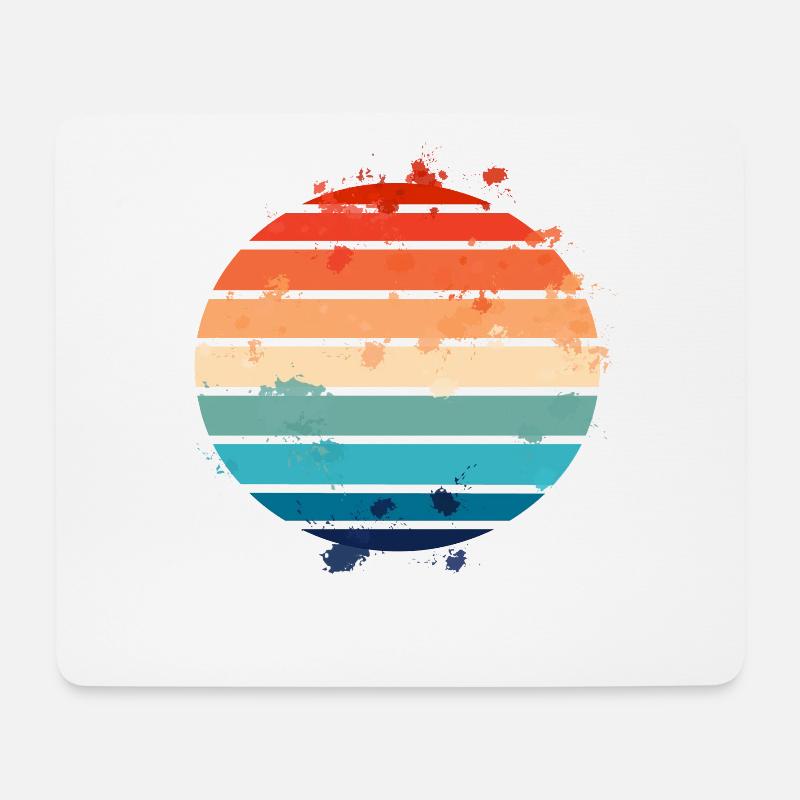 Splatter Retro Sunset - Mousepad (Querformat) - Weiß