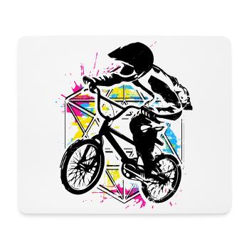 Bmx Racing Retro Bunt - Bmx Fahrrad - Bmx Bike - Mousepad (Querformat) - Weiß - Vorne