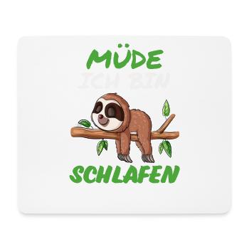 Faultier Müde - Mousepad (Querformat) - Weiß - Vorne