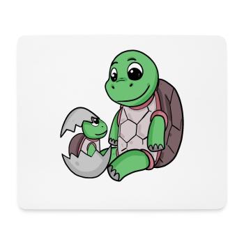 Tortue avec Bébé Tortue - Tapis de souris (format paysage) - blanc - Devant