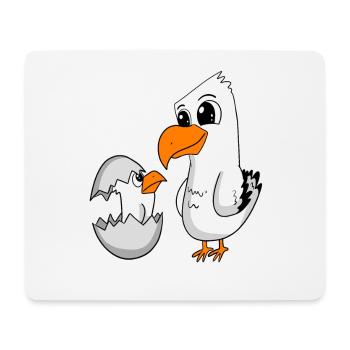 Mouette avec bébé Mouette - Tapis de souris (format paysage) - blanc - Devant