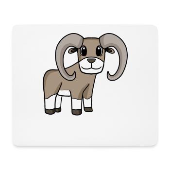 Mufflon Wild Sheep - Mouse Pad (horizontal) - white - Front