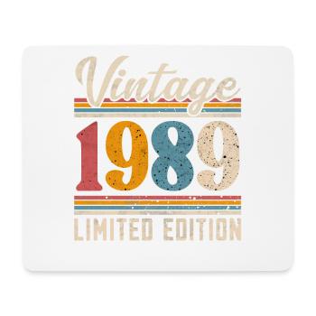 1989 Vintage Year of construction Birthday Vintage - Mouse Pad (horizontal) - white - Front