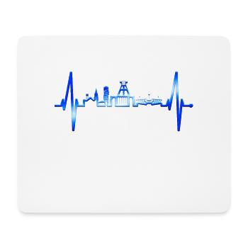 Bochum Heartbeat Bochum Skyline Accueil Ruhrpott - Tapis de souris (format paysage) - blanc - Devant