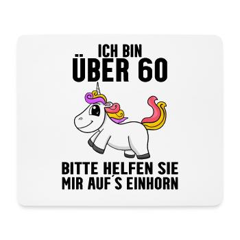 60. Geburtstag Frau 60 Jahre alt Einhorn Spruch - Mousepad (Querformat) - Weiß - Vorne