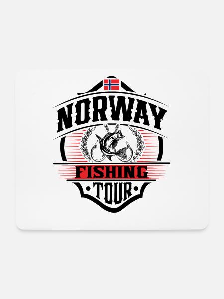 Norwegen Angeln Fischen Angler - Mousepad (Querformat) - Weiß