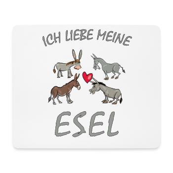 Esel - Ich liebe meine Esel, Bauernhof Landwirt - Mousepad (Querformat) - Weiß - Vorne