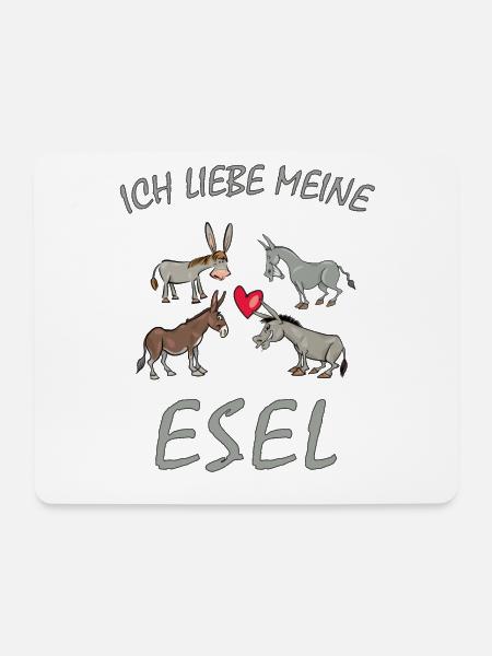 Esel - Ich liebe meine Esel, Bauernhof Landwirt - Mousepad (Querformat) - Weiß