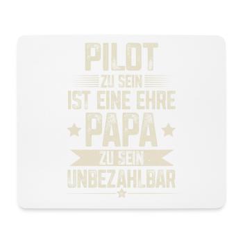 Pilot Papa Vater Vatertag - Mousepad (Querformat) - Weiß - Vorne