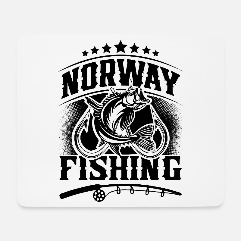 Norwegen Angeln Angler - Mousepad (Querformat) - Weiß