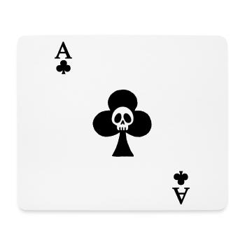 Schädel und Kreuz-Ass - Mousepad (Querformat) - Weiß - Vorne