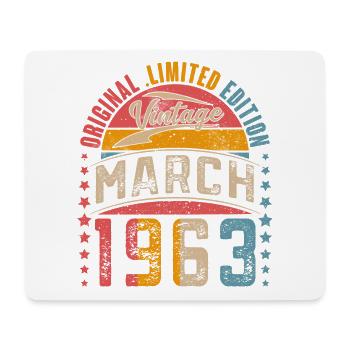 1963 Geburtsjahr März Geburtstag - Mousepad (Querformat) - Weiß - Vorne