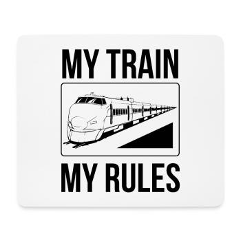 Le conducteur de train dit mon train mes règles - Tapis de souris (format paysage) - blanc - Devant