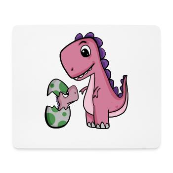 Dinosaures avec bébés dinosaures - Tapis de souris (format paysage) - blanc - Devant