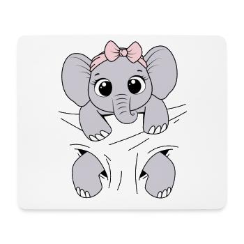 Bébé Éléphant Porter Animal Drôle Bébé Éléphant - Tapis de souris (format paysage) - blanc - Devant