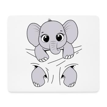 Bébé Éléphant Animal Drôle Porter Bébé Éléphant - Tapis de souris (format paysage) - blanc - Devant