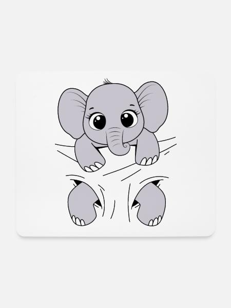 Baby Elefant Tier Elefantenbaby tragen Babyelefant - Mousepad (Querformat) - Weiß