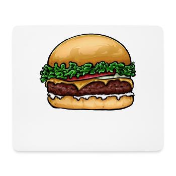 Hamburger Cheeseburger - Mousepad (Querformat) - Weiß - Vorne