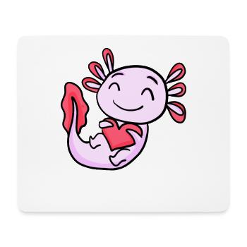 Cœur Axolotl - Tapis de souris (format paysage) - blanc - Devant