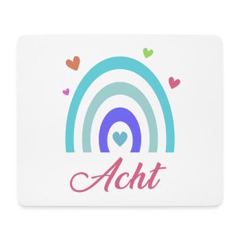 8. Geburtstag Regenbogen - Mousepad (Querformat) - Weiß - Vorne