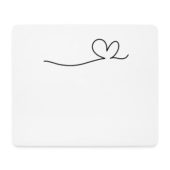 Line Heart - Mouse Pad (horizontal) - white - Front