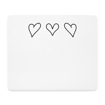 Cœur Cœur Amour - Tapis de souris (format paysage) - blanc - Devant