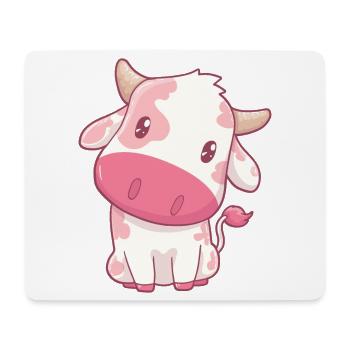 Kuh Erdbeerkuh Kawaii - Mousepad (Querformat) - Weiß - Vorne