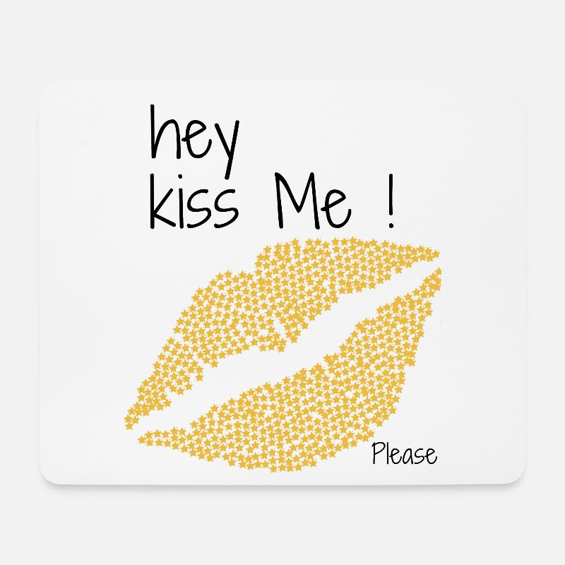 Küss mich - Mousepad (Querformat) - Weiß