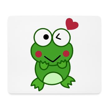 Verliebter Frosch mit Herzen – Love Design - Mousepad (Querformat) - Weiß - Vorne