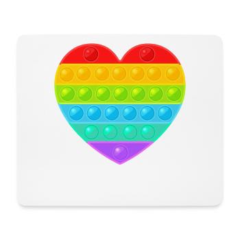 Pop It Popit Heart Colorful Rainbow - Mouse Pad (horizontal) - white - Front