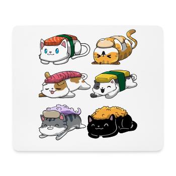 Sushi Katze Anime - Mousepad (Querformat) - Weiß - Vorne