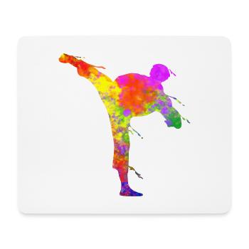Tae Kwon Do Karate Colorful Silhouette for Girls - Mouse Pad (horizontal) - white - Front