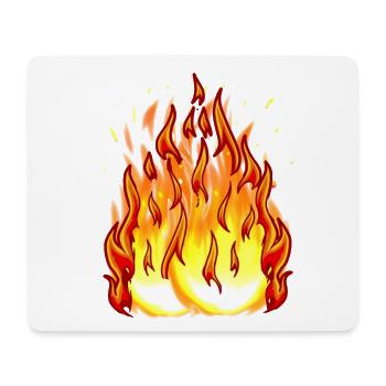 Flamme de feu Boule de feu Enfer Brûler Feu - Tapis de souris (format paysage) - blanc - Devant
